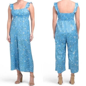 New SHOW ME YOUR MUMU Gemini Blue Floral print jumpsuit romper cottage coquette